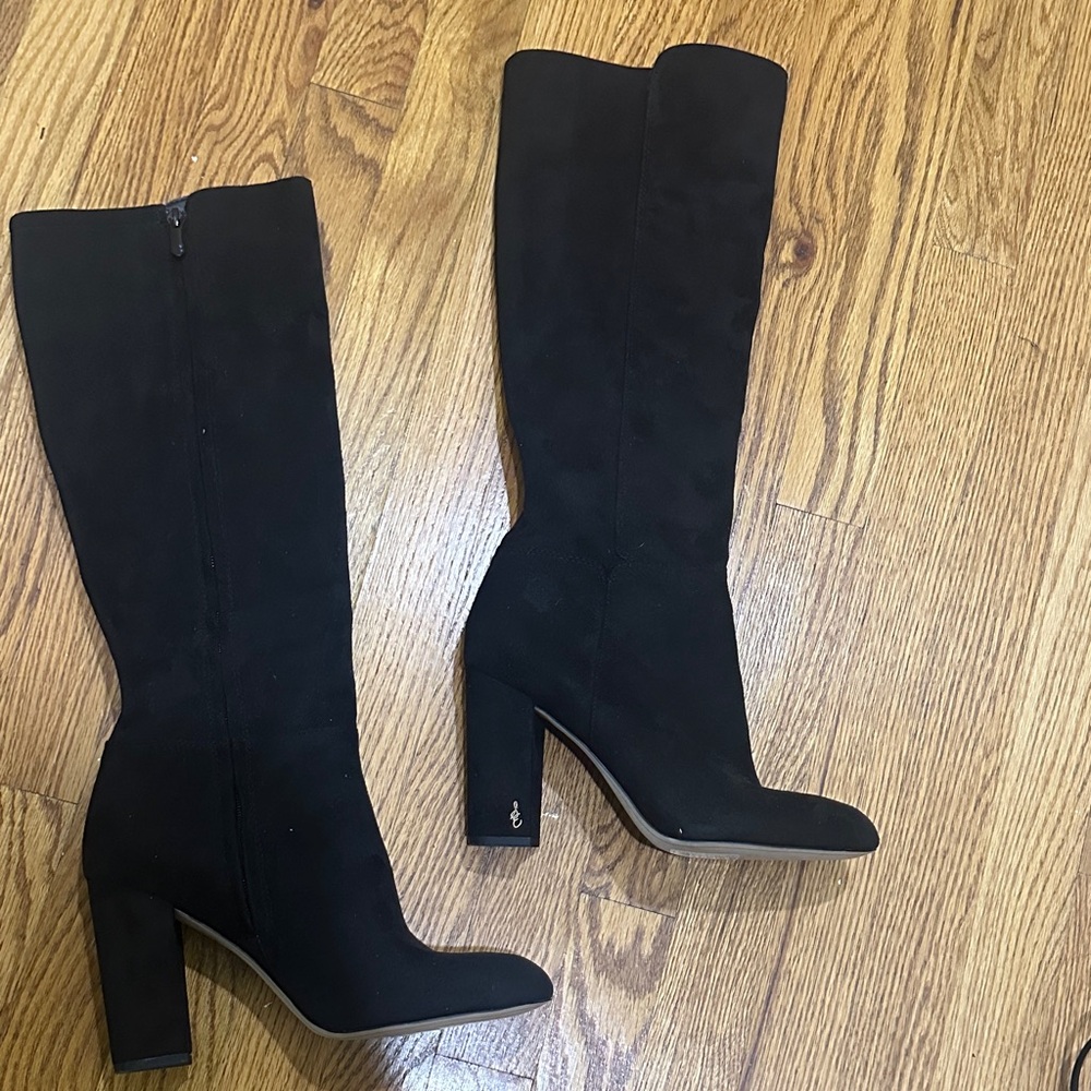 Sam Edelman Black Heeled Tall  Boots